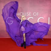 Lady Gaga attends the UK Premiere of House of Gucci at Odeon Luxe Leicester Square on November 09, 2021 in London, England. Photo: Gareth Cattermole/Getty Images for Metro-Goldwyn-Mayer Studios and Universal Pictures.