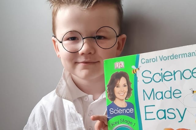 Dillon West, age 4, as Albert Einstein for his non-fiction World Book Day event.