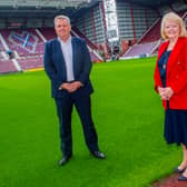 Hearts owner Ann Budge and new chief executive Andrew McKinlay.