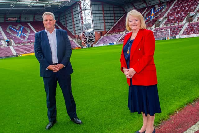 Hearts owner Ann Budge and new chief executive Andrew McKinlay.