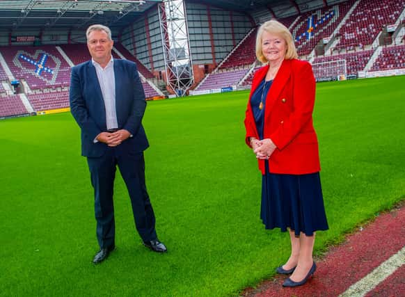 Hearts owner Ann Budge and new chief executive Andrew McKinlay.