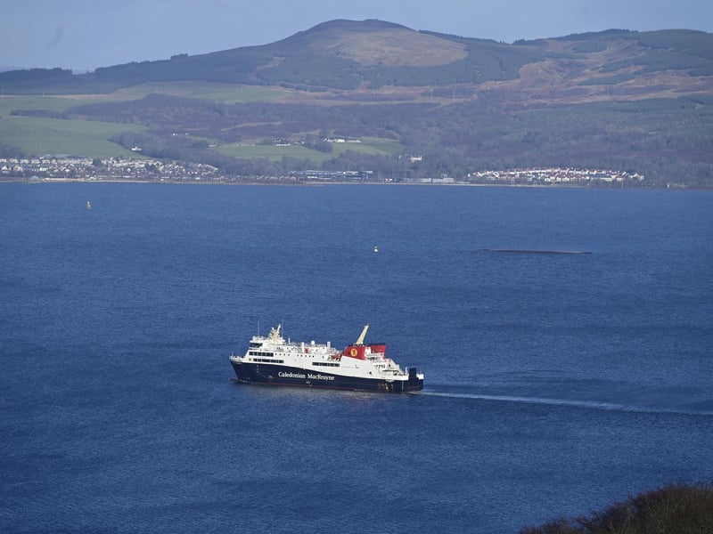 The Glen Sannox has shed its tugs and stretches itself as it sails on the Clyde. Picture: John Devlin