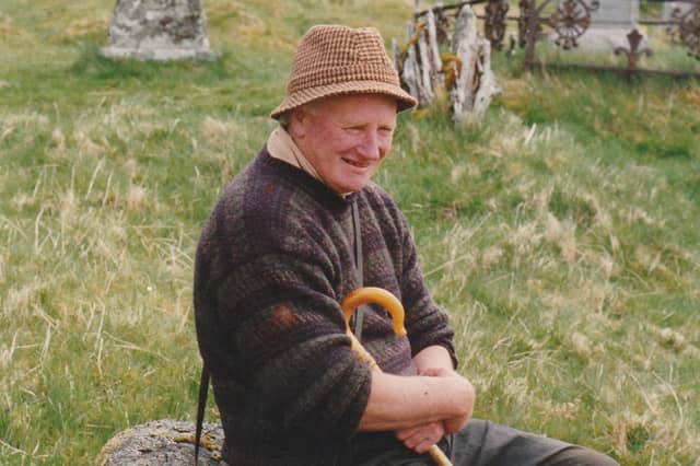 Ronnie at Cille Choirill church, overlooking Glen Spean