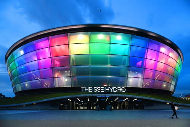 The SSE Hydro lit up at night (10%) nabbed fourth place in the survey (Photo: John Devlin).