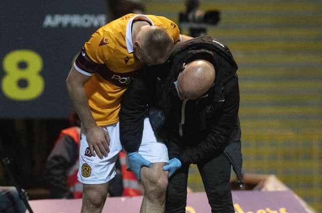 Motherwell midfielder Allan Campbell suffered a thigh injury.