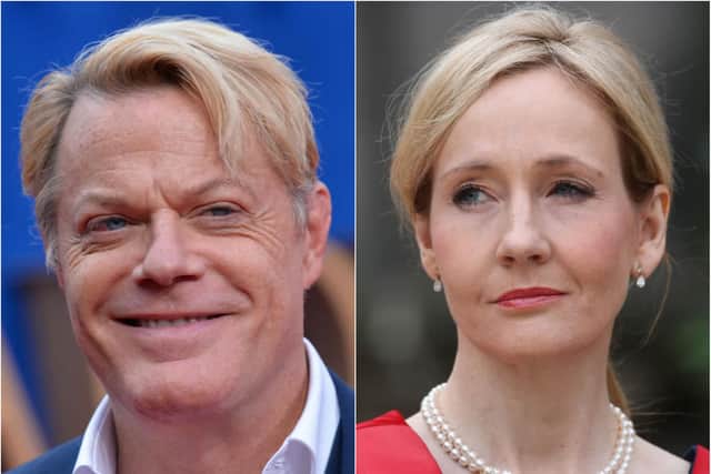 Gender-fluid comic Eddie Izzard has defended JK Rowling's stance on trans issues.
