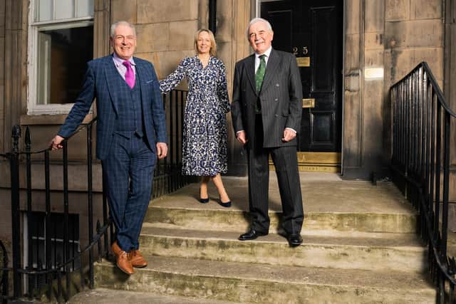 From left: Thorntons' partner and chair Colin Graham, its managing partner Lesley Larg, and Chris Anderson, who will transfer as a consultant to the merged firm. Picture: contributed.