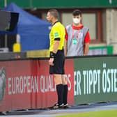Referee Georgi Kabakov consults the VAR monitor during the World Cup qualifier between Austria and Scotland last month. Picture: SNS