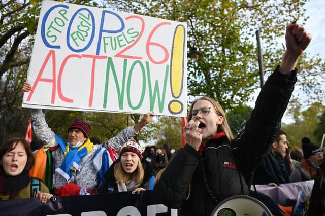 Young people protest during the Cop26 climate summit in Glasgow in November (Picture: Jeff J Mitchell/Getty Images)