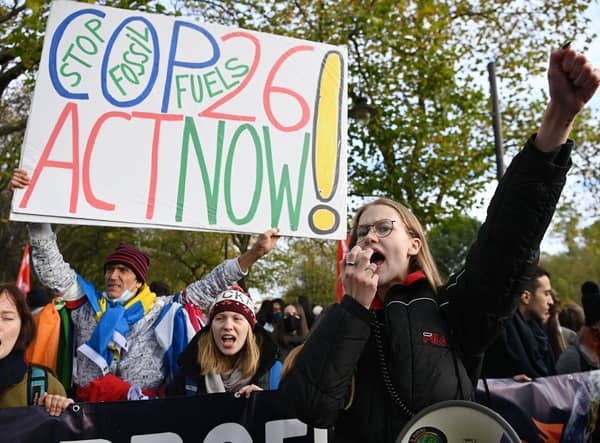 Young people protest during the Cop26 climate summit in Glasgow in November (Picture: Jeff J Mitchell/Getty Images)