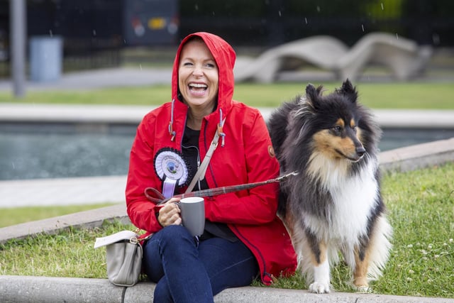 Ash Regan, SNP MSP for Edinburgh Eastern with Lexie the three-year-old Rough Collie at the fifth Holyrood Dog of the Year competition, run by The Kennel Club and Dogs Trust. Picture: SWNS