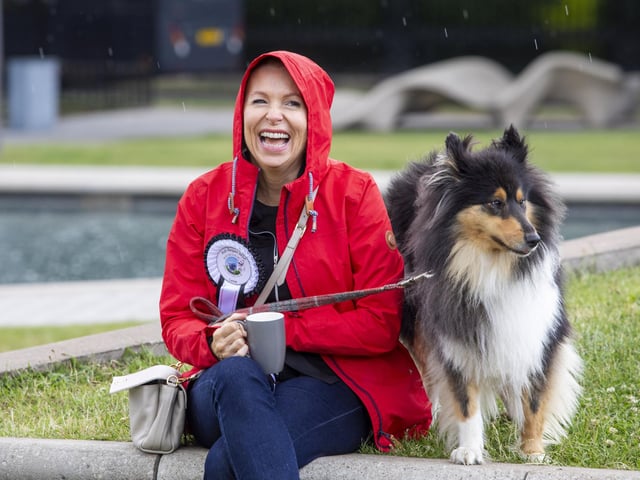 Ash Regan, SNP MSP for Edinburgh Eastern with Lexie the three-year-old Rough Collie at the fifth Holyrood Dog of the Year competition, run by The Kennel Club and Dogs Trust. Picture: SWNS