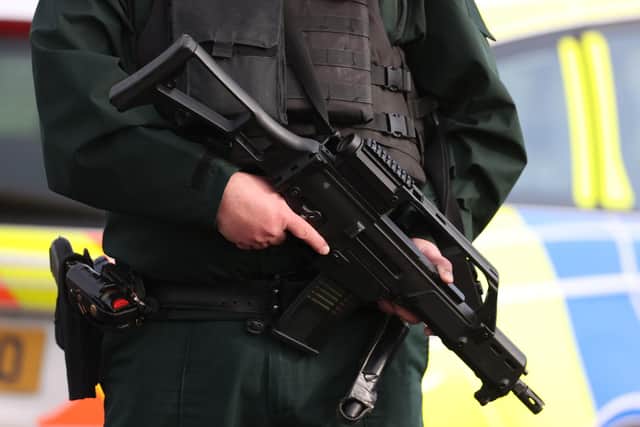 An armed Police Service of Northern Ireland officer. Picture: Liam McBurney/PA Wire