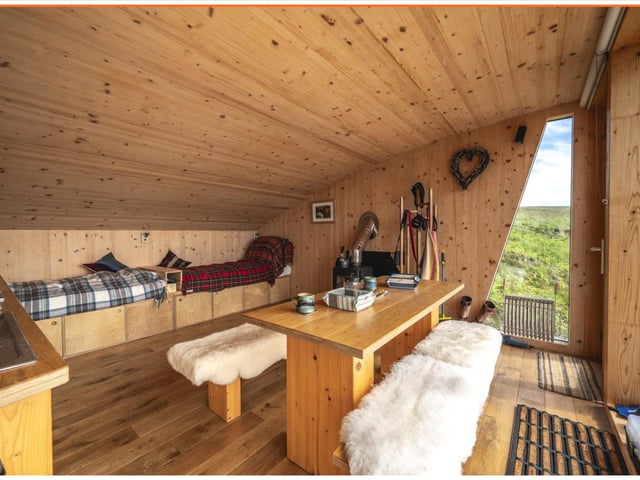 Two box beds are fitted in the cabin, which was built in 2014 and transported from Switzerland. PIC: Galbraith.