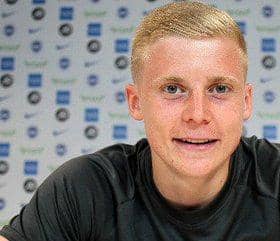 Brighton's Alex Cochrane is joining Hearts on loan. Pic: Brighton & Hove Albion Twitter