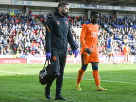 Rangers forward Fashion Sakala leaves the field with an injury during the 2-1 defeat to St Johnstone. (Photo by Ross MacDonald / SNS Group)