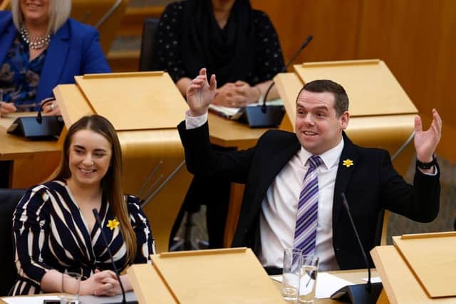 Scottish Conservative Party leader Douglas Ross at First Minister's Questions on Thursday  (Picture: Jeff J Mitchell/Getty Images)
