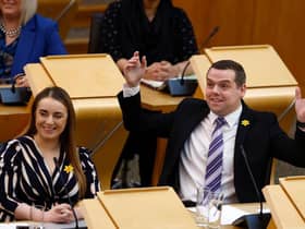 Scottish Conservative Party leader Douglas Ross at First Minister's Questions on Thursday  (Picture: Jeff J Mitchell/Getty Images)