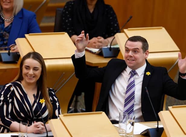 Scottish Conservative Party leader Douglas Ross at First Minister's Questions on Thursday  (Picture: Jeff J Mitchell/Getty Images)