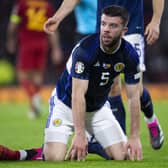 Scotland's Grant Hanley  wants the win over Spain to be bridge to regular victories over such calibre of opponent. (Photo by Ross MacDonald / SNS Group)