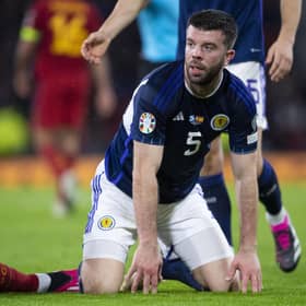 Scotland's Grant Hanley  wants the win over Spain to be bridge to regular victories over such calibre of opponent. (Photo by Ross MacDonald / SNS Group)