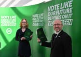 Scottish Greens co-leaders Patrick Harvie and Lorna Slater launch the party's election manifesto in April (Picture: John Devlin)