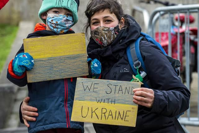 People in Scotland have shown their support for Ukraine's plight.