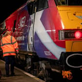 LNER head of engineering Linda Wain with the renamed Flying Scotswoman train. Picture: LNER/Charlotte Graham