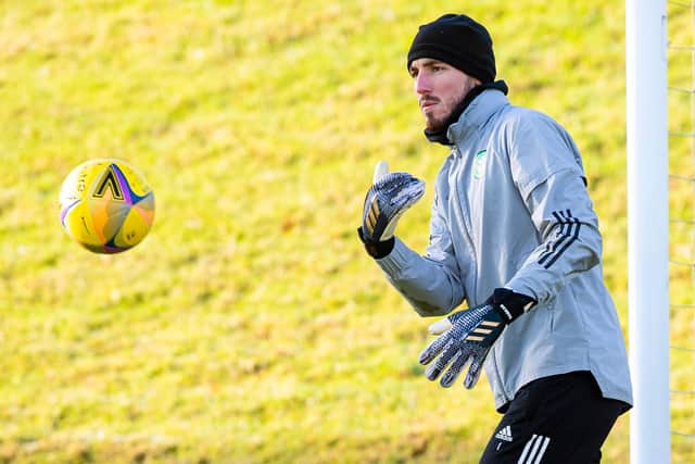 Greek keeper Vasilis Barkas has never appeared on the ball during his torturous first season at Celtic Park and a new keeper may be one of many arrivals targets by the club's next manager. (Photo by Ross MacDonald / SNS Group)