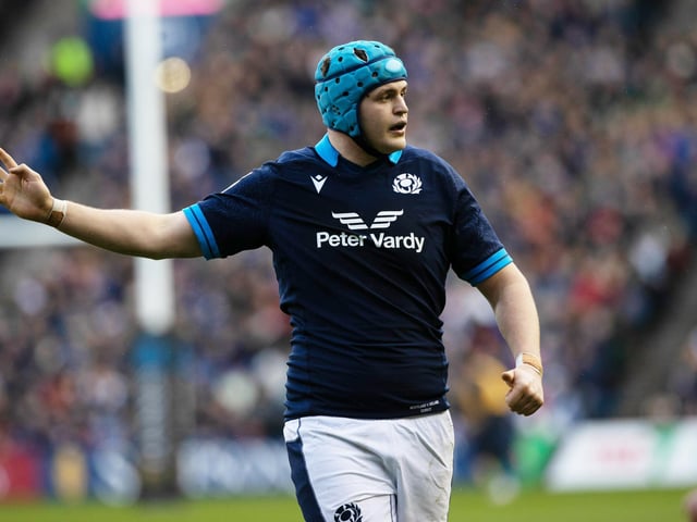 Scott Cummings, pictured above, came on for Richie Gray after six minutes and put in a shift but it was a tough day for Scotland at the lineout. Jamie Bhatti and Simon Berghan replaced Schoeman and Fagerson in the front row but couldn’t wrest control back for the hosts.
