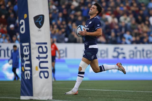 Adam Hastings won a Scotland recall for the summer tour, playing in three matches. (Photo by Ernesto Ryan/Getty Images)