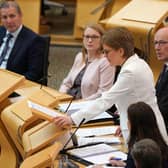 First Minister Nicola Sturgeon during First Minister's Questions at the Scottish Parliament in Holyrood (Photo: Andrew Milligan/PA Wire).