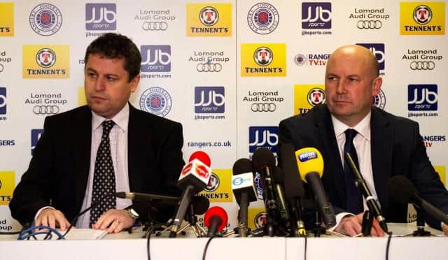 David Whitehouse (left) and Paul Clark have been ordered to pay £3.4 million to liquidators BDO for 'breach of duty' during their time as administrators of Rangers in 2012. (Photo by Alan Harvey/SNS Group).