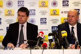 David Whitehouse (left) and Paul Clark have been ordered to pay £3.4 million to liquidators BDO for 'breach of duty' during their time as administrators of Rangers in 2012. (Photo by Alan Harvey/SNS Group).