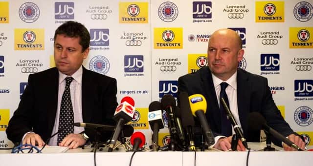 David Whitehouse (left) and Paul Clark have been ordered to pay £3.4 million to liquidators BDO for 'breach of duty' during their time as administrators of Rangers in 2012. (Photo by Alan Harvey/SNS Group).
