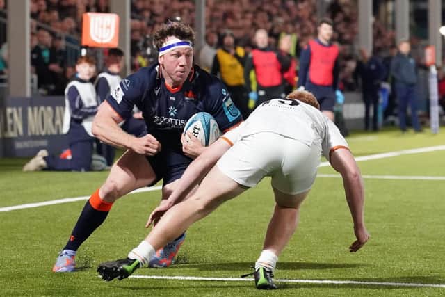 Edinburgh's Hamish Watson in action during the victory over Ospreys on Saturday. (Photo by Simon Wootton / SNS Group)