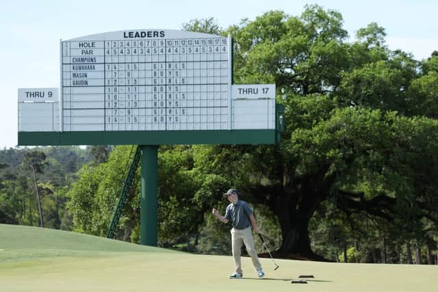 After heavy rain on Saturday, the sun was out for the Drive, Chip and Putt National Finals at Augusta National Golf Club on Sunday. Picture: Christian Petersen/Getty Images.