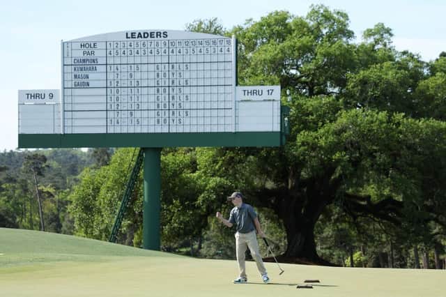 After heavy rain on Saturday, the sun was out for the Drive, Chip and Putt National Finals at Augusta National Golf Club on Sunday. Picture: Christian Petersen/Getty Images.