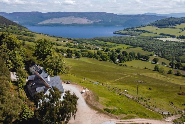 What is it? A contemporary detached family home, plus 19th-Century cottage and equestrian facilities, all overlooking the village of Drumnadrochit and Loch Ness.