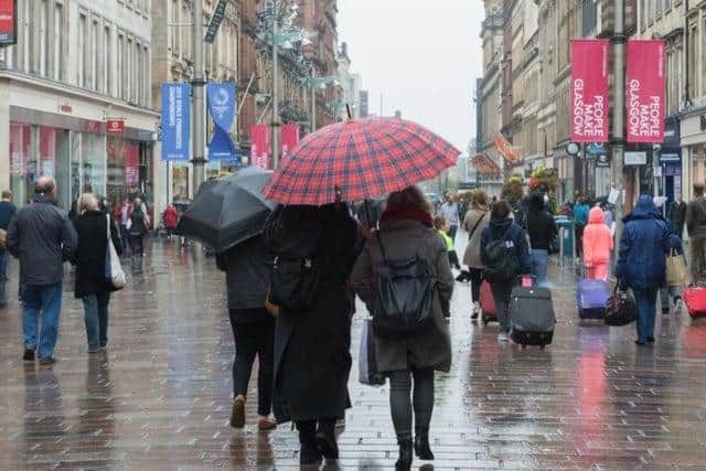 Glasgow will see plenty of rain on Friday and Saturday.