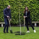 Prince William and Kate plant the first tree for the St Andrews Forest, one of the key initiatives in St Andrews University’s action plan to become carbon neutral by 2035 (Picture: Andy Buchanan/PA)