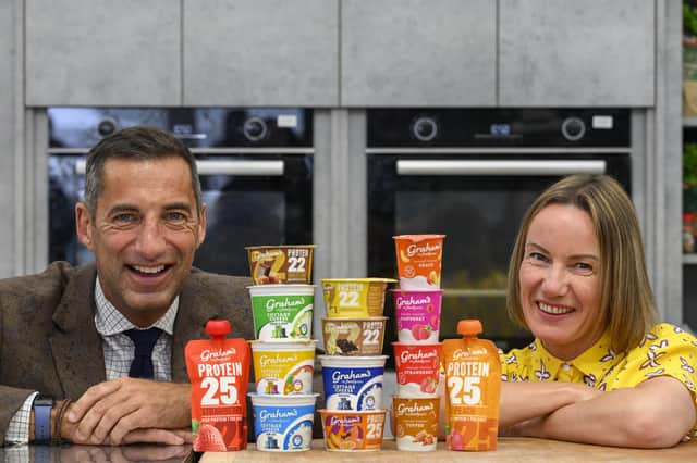 Graham’s Family Dairy, headed by MD Robert Graham, left, has secured listings for 15 product lines at supermarket giant Asda., Picture: Ian Georgeson