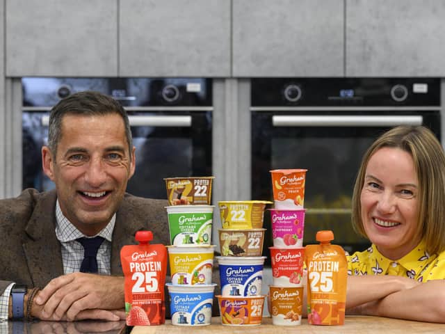Graham’s Family Dairy, headed by MD Robert Graham, left, has secured listings for 15 product lines at supermarket giant Asda., Picture: Ian Georgeson