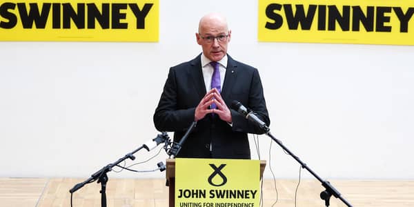 John Swinney talked a decent game during a speech launching his SNP leadership bid (Picture: Jeff J Mitchell/Getty Images)
