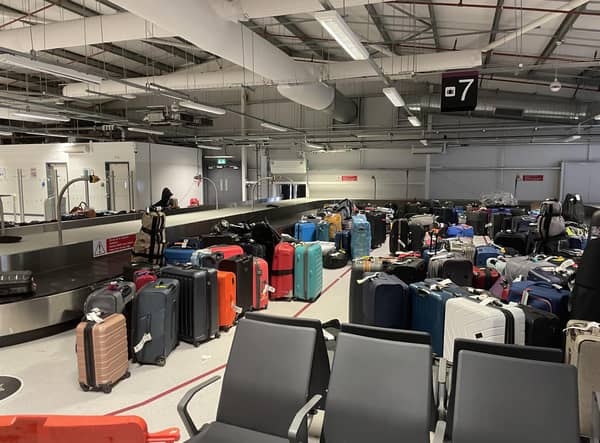 Passengers have waited hours at Edinburgh Airport for information about their missing baggage. Picture: Fraser Mackenzie