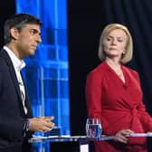 Rishi Sunak and Liz Truss taking part in Britain's Next Prime Minister: The ITV Debate