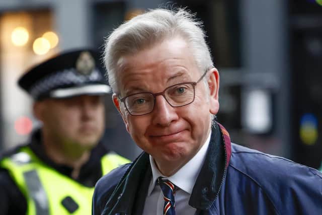 Levelling Up Secretary Michael Gove arriving at the Edinburgh International Conference Centre. (Photo by Jeff J Mitchell/Getty Images)