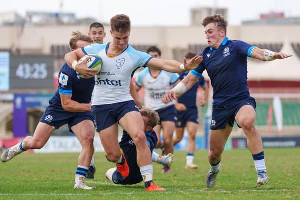 Uruguay got the better of the young Scots in Kenya. Pic: Antony Munge/World Rugby