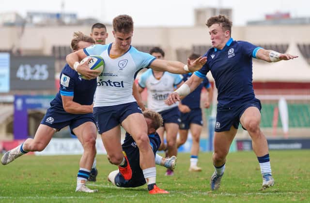 Uruguay got the better of the young Scots in Kenya. Pic: Antony Munge/World Rugby