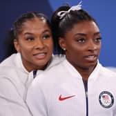 Simone Biles with USA colleague Jordan Chiles